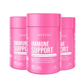 Natural Herbal Immune Defense Immunity Vitamins Supplement Booster And Mushroom Supplement With Lion's Mane, Reishi, Chaga, Cordyceps, Turkey Tai (Option: Immune Support-60Count 3Packs)