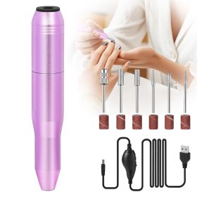 Portable Electric Nail Drill, Professional Nail File Kit For Acrylic, Gel Nails, Manicure Pedicure With Nail Drill Bits Sanding Bands Rose Gold (Option: W13535449)
