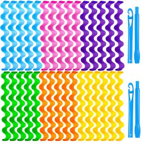 Heatless Hair Curlers Wave Curls Styling Kit For Women Girls On Hair Care - 30 Pcs - 6 Colors (Option: W13535456)