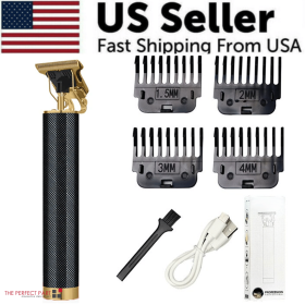 Professional Hair Clippers Trimmer Cutting Beard Cordless Barber Shaving Machine (Colors: Black)