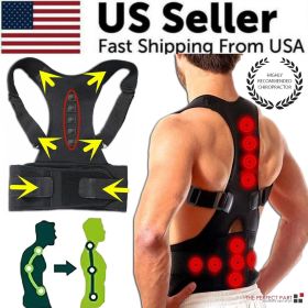 Posture Corrector Support Magnetic Back Shoulder Brace Belt Band For Men Women (Brace Size: XL)