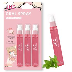 3 Count Mint Breath Spray Mouth Spray Breath Freshener Oral Care for All Ages 0.33OZ (10ML) Cool Mint/Peach Flavor (Color: Pink)